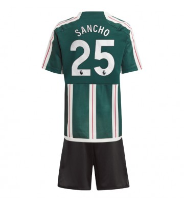 Manchester United Jadon Sancho #25 Borta Kläder Barn 2023-24 Kortärmad (+ Korta byxor)